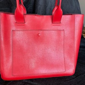 Banana Republic Red Leather Tote